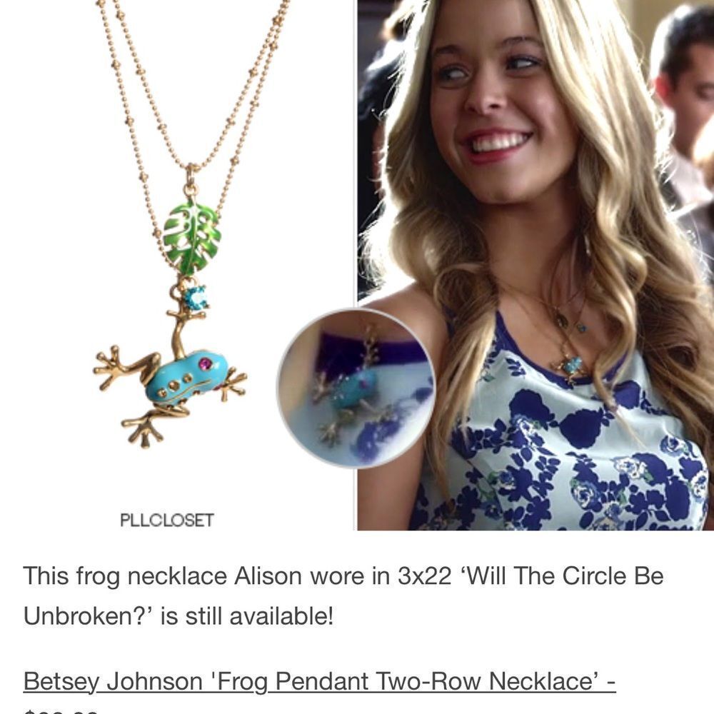 Betsey Johnson Enamel Tree Frog Double Row Necklace with Green Leaf Charm - Picture 2 of 16